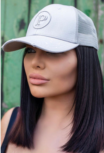 Grey Mesh Trucker Cap